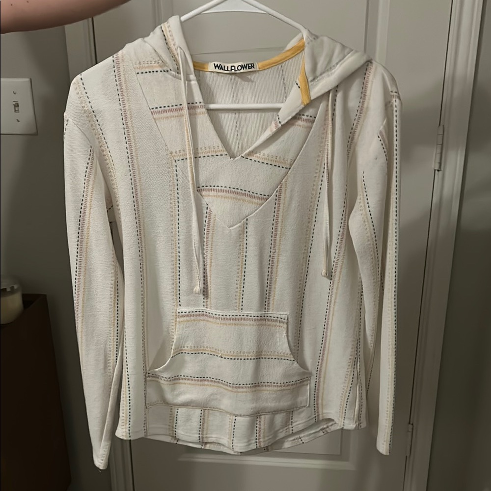 Wallflower Women's Cream Hooded Top